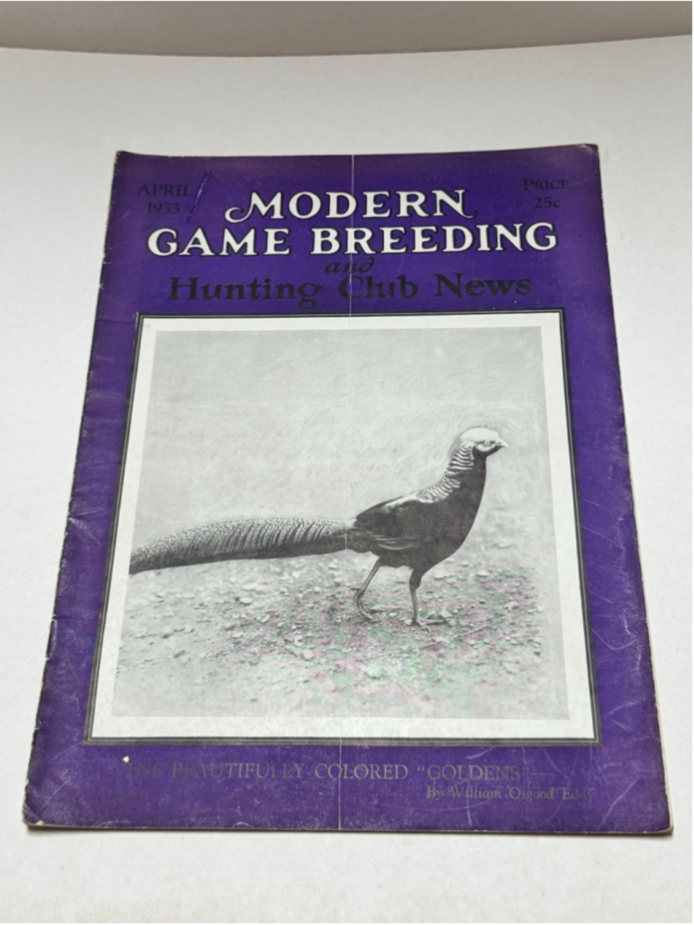 1933 Vintage Modern Game Breeding Magazine April “Beautifully Colored Goldens”